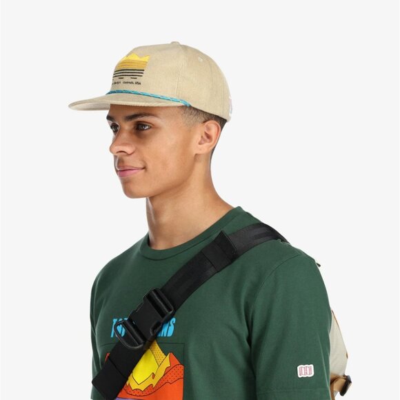 Topo Designs Mens Strata Map Cord Trucker Hat Embroidered 5 Panel Tan One Size - Picture 2 of 8